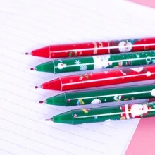 5pcs Christmas Themed Needle-tip Water-based Neutral Pen For Students - Black - View 6