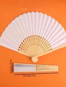 2 件/套用於繪畫或diy 的空白折疊扇 - 白色 - 查看 2