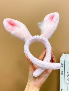 Chicas 2 piezas Cintas para el pelo rosado & blanco felpa con oreja de conejo - Multicolor - Ver 6