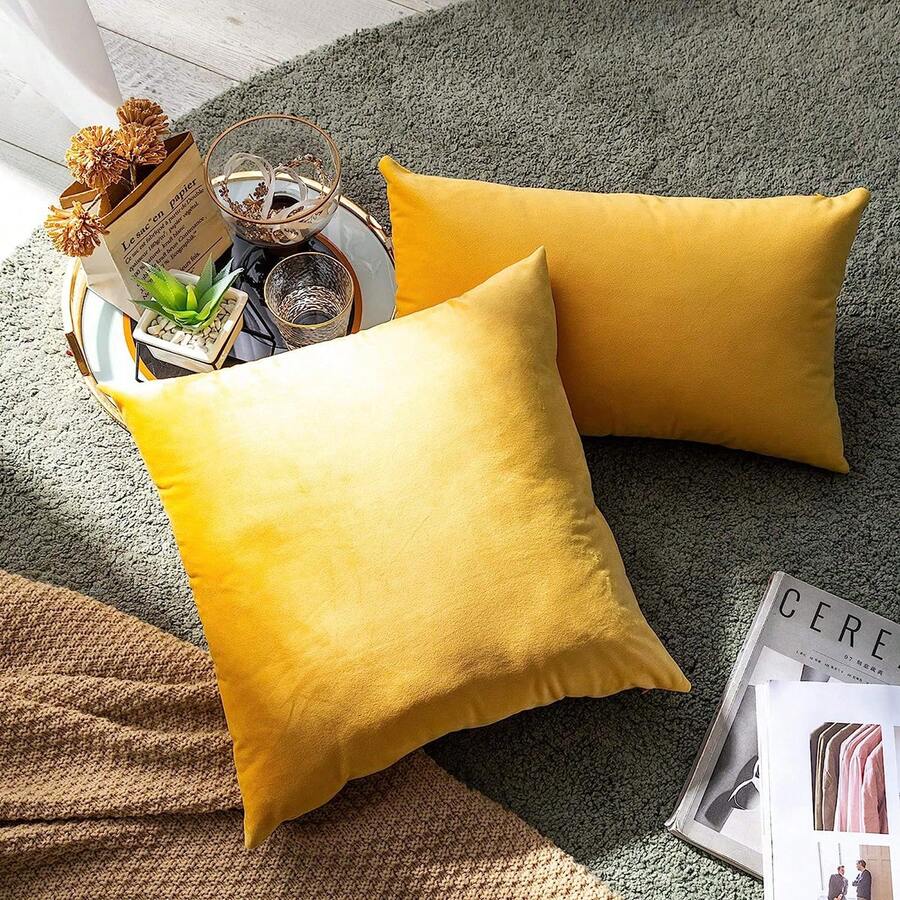 1 Miếng Nhung Gối - Màu vàng - Xem 1