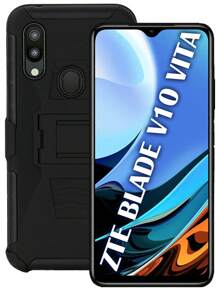 Funda Uso Rudo Con Clip Para Zte Blade V10 Vita - Negro - Ver 1