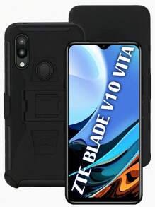 Funda Uso Rudo Con Clip Para Zte Blade V10 Vita - Negro - Ver 3