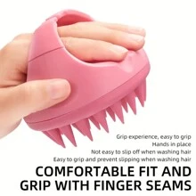 1 件头发头皮按摩器洗发刷硅胶洗头刷手持淋浴头皮擦洗清洁刷用于去除头皮屑、头皮止痒抓挠刷、淋浴刷、女性和男性和宠物柔软硅胶头皮按摩器用于头皮护理、学校、返校、旅行、旅行必需品、家庭必需品、水疗、按摩工具、按摩、按摩器、水疗 - 紫色 - 查看 6