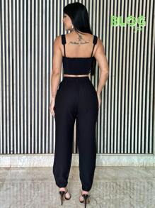 Women Two-piece Outfits - 黑色 - 查看 2