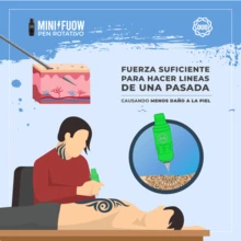 Maquina para tatuar Mini Pen Rotativa OUO FUOW Potente Tipo Pen - Negro - Ver 8