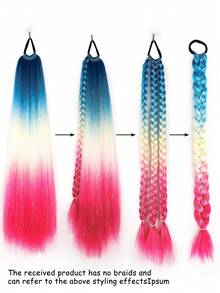 女士假日派對24英寸閃亮編織金屬線混色合成假髮頭髮配件24英寸100克