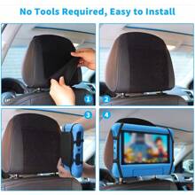 車平板電腦支架,兒童平板電腦支架適用於車後座,適用於iPad支架適用於車可調角度,適用於iPad車安裝矽支架適用於全部英寸火 - 黑色 - 查看 6