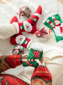 7雙女款珊瑚絨聖誕節襪子