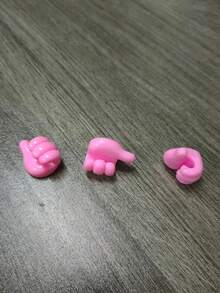 2入組2.6x2cm桌面pp材質夾線器,帶有自粘鉤,多功能手形非鑽孔拇指勾,適用於辦公桌、宿舍、家庭,用於充電線的整理和固定 - 粉色 - 查看 2