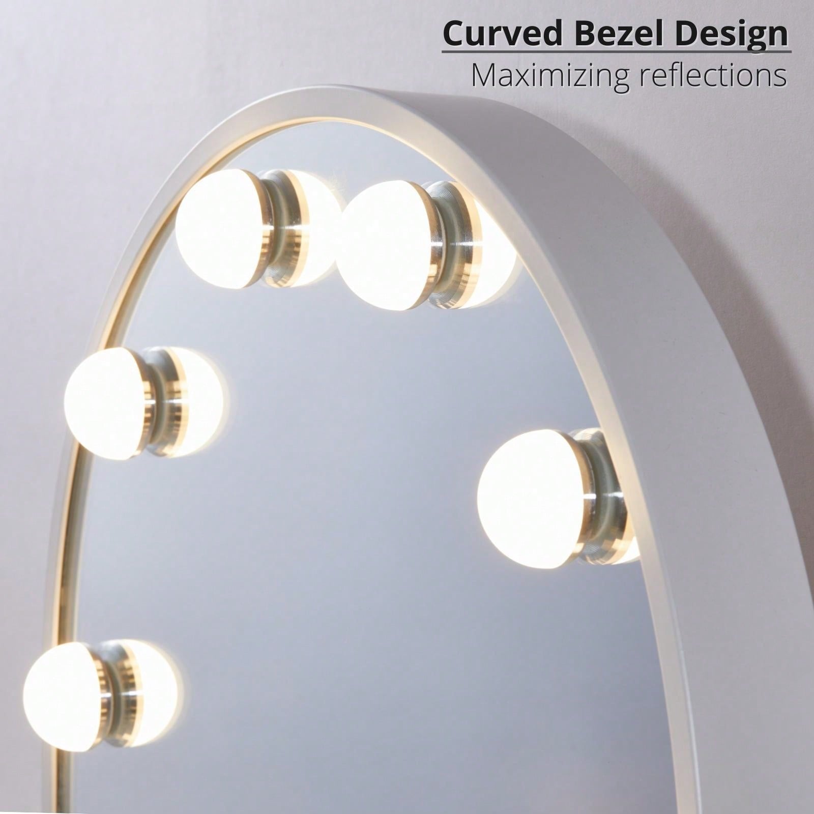 LUXFURNI Vanity Mirror with Lights Makeup Mirror for Bedroom, Large