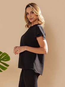 Women Tops - 黑色 - 查看 3