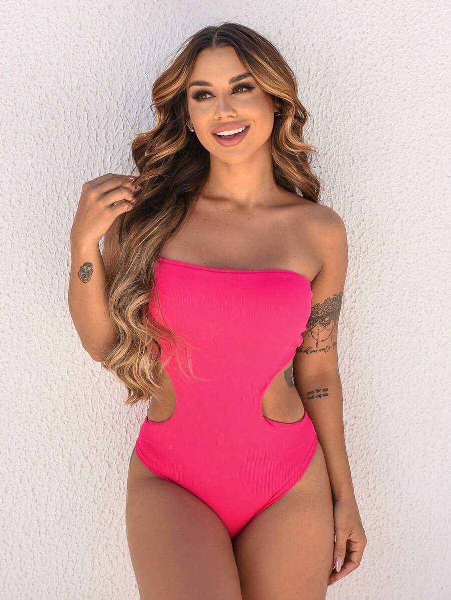 Women Bodysuits - 玫紅色 - 查看 1