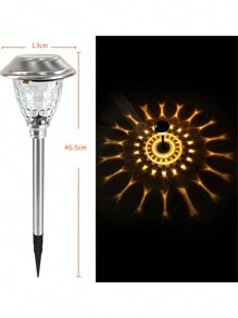 2入組太陽能戶外LED白色燈草坪燈,不銹鋼玻璃防水山水途徑,花園裝飾用品合適的適用於小路草地庭院(黑色白色燈,銀濃烈香調燈)