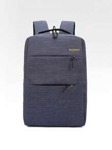 Simple & Lightweight 3pcs/set Large Capacity 15.6 Inch Laptop Backpack, Shoulder Bag & Handbag, Unisex - Blue - View 2