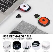 YunTuo 1pc Unisex Usb Rechargeable Led Knitted Hat With Front & Back Light, Three Adjustable Brightness Levels, Winter Warm Outdoor Sports Essential, Suitable For Daily Commuting, Walking Dog, Running, Fishing, Snow Shovel, Hiking, Cycling - Black - View 5