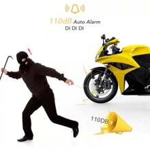 Alarma Motocicle Bloqueo Impermeable Freno Disco Candado - Amarillo - Ver 4
