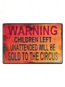 1pc Vintage-tin Made Sign Metal Plaque For Retro Decoration - Burgundy - View 1