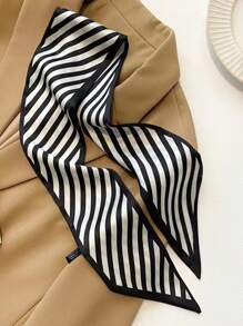 Khăn lụa nữ - Đen và trắng - Xem 2