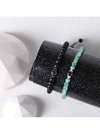 2 piezas/set Pulsera con cuenta