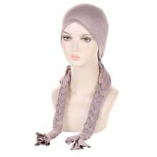 Ladies' Headband With Braids And Cap, Suitable For All Seasons - Olive Green - View 10
