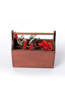 1入組迷你工具箱&金屬工具套裝,1:12微型玩具套裝 - 棕色 - 查看 5