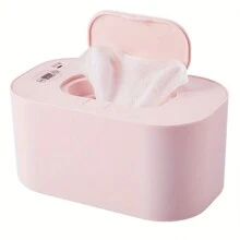 1pc Wet Wipes Heater, Baby Constant Temperature Wireless Car Charger Portable Hot And Wet Travel Tissue Insulation Box, Usb Required. Please Remove The Original Packaging Cover And Place The Wet Wipes On The Heating Plate To Achieve Better Heating Effect.Baby Shower Family Decorations Gifts - Pink - View 6