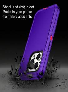 Compatible With Apple Tpu+pc Material Triple-layer Heavy-duty Full-body Protective Case, Shockproof/dustproof/anti-fall - Violet Purple - View 3