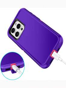 Compatible With Apple Tpu+pc Material Triple-layer Heavy-duty Full-body Protective Case, Shockproof/dustproof/anti-fall - Violet Purple - View 5