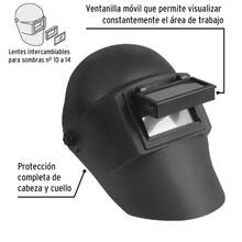 Careta para soldar con lente abatible, Truper - Negro - Ver 3