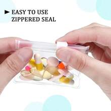 5PCS Reusable Pill Pouch Bags Zippered Pill Pouch Set Pill Baggies Colorful Plastic Pill Bags Self Sealing Travel Medicine Organizer Storage Pouches With Slide Lock For Pills And Small Items Pill Box Pill Case Pill Organizer Pill Container Travel Accessories Dorm Essentials - Clear - View 6