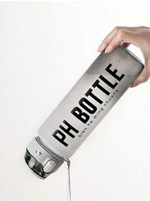 1 件装 1000ml 水瓶 励志渐变磨砂运动水瓶 防漏饮水户外旅行 PC 直饮水瓶 健身房健身水壶 - 灰色 - 查看 5