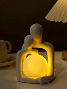 1 cái Đồ Thủ Công Trang Trí cho Thiết Kế Cặp Đôi, Đèn Ngủ Trang Trí Bằng Gốm Trắng để Trang Trí Nhà Cửa - trắng - Xem 2