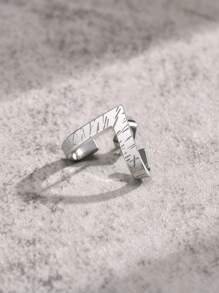 1pc Stainless Steel Silver Geometric Shaped Stud Earring For Men - Silver - View 3