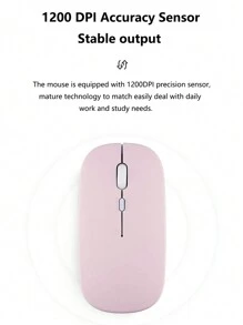 Teclado y mouse inalámbricos ultra delgados, mini portátiles, teclado con carga y silenciosos, compatibles con iPad, tableta, portátil y computadora de oficina - Rosa - Ver 6