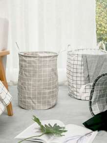 1只18英寸亞麻污衣籃,可折疊圓形防水組織桶,適用於裝衣物、兒童玩具等物品,具有大容量存儲功能,帶手柄 - Grey - 查看 11