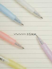 5pcs Quick Drying Ballpoint Pens, Black Ink, Large Capacity, 0.5mm Tip For Students And Office, Retractable, Signature Pen - Multicolor - View 4