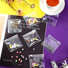 5PCS Reusable Pill Pouch Bags Zippered Pill Pouch Set Pill Baggies Colorful Plastic Pill Bags Self Sealing Travel Medicine Organizer Storage Pouches With Slide Lock For Pills And Small Items Pill Box Pill Case Pill Organizer Pill Container Travel Accessories Dorm Essentials - Clear - View 8