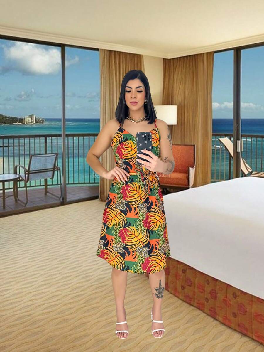 Women Dresses - 棕色 - 查看 1