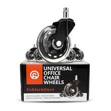 FOH Set Of 5 Rubber Office Chair Wheels, Office Chair Tires Replacement Office Chair Wheels Office Chair Wheels Furniture Wheels Secretarial Chair Casters For Furniture - 黑色 - 查看 2