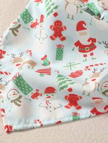 1pc Christmas Printed Pet Drool Bib, Light Blue - Baby Blue - View 4