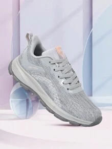 女性透氣運動鞋,時尚針織低幫步行鞋,適用於四季的柔軟鞋底