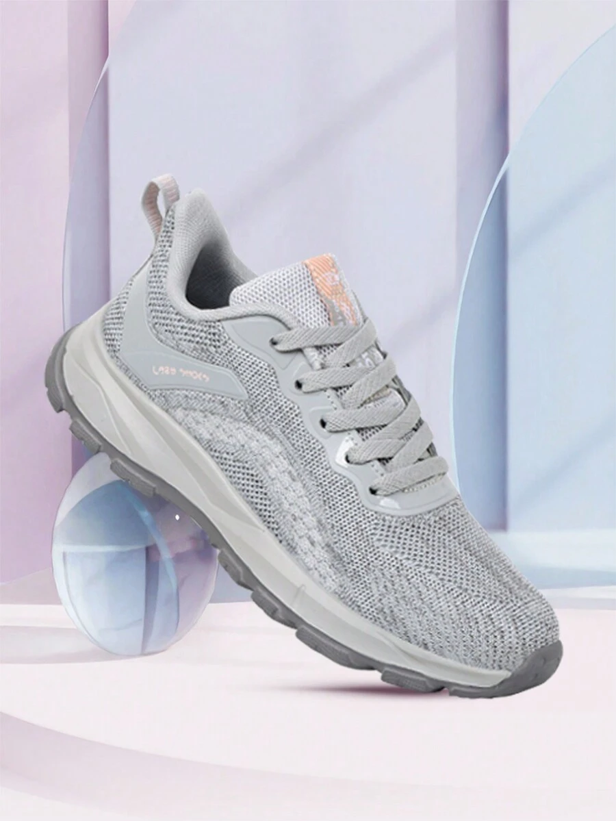 女性透氣運動鞋,時尚針織低幫步行鞋,適用於四季的柔軟鞋底