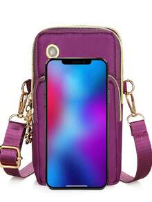 In bóng bay Điện thoại di động Cái túi Với Ngẫu nhiên Vị trí Túi đeo chéo Đối với phụ nữ 2023 Mới Hàn Quốc Phong cách Mini Giải trí Ví Điện thoại Với Cord Đối với Theo chiều dọc Đồng xu Túi đựng - Màu tím - Xem 5