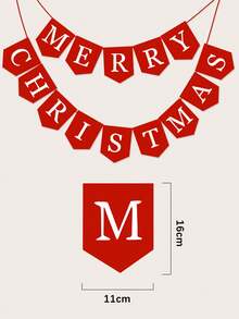 1入組聖誕節聖誕老人圖樣紙質旗幟掛飾,派對裝飾用品 - 彩色 - 查看 2