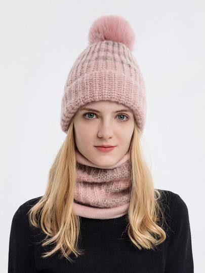 Set Invernale 3 In 1 Donna – Berretto Pompom, Sciarpa Lunga E Guanti Touch Screen, In Acrilico Con Fodera In Pile, Diamante Twill