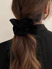 2pcs Women's Velvet Solid Color Hair Tie For Daily Use, Autumn/Winter Casual - Multicolor - View 3