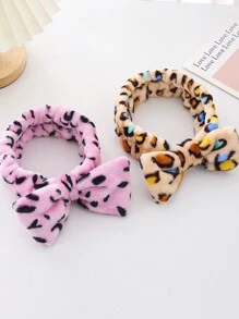 1pc-Băng đô vải nhung in họa tiết da báo thời trang đáng yêu Đồ trang trí tóc co giãn cho phụ nữ Trang trí phòng tắm gia đình Mùa hè - Nhiều màu - Xem 5