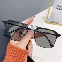 1 件男士时尚商务风格户外变色时尚眼镜休闲太阳镜配饰海滩配饰眼镜太阳镜街头风格和适合毛衣夹克运动衫连帽衫皮裤和工装裤 - 黑色 - 查看 2