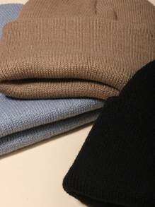 3pcs 1-12Y Girl Y2k Toddler Kids Knitted Winter Warm Cute Baby Boy Girl Beanie Hat Black Newborn Babies Bonnet Beanies - Multicolor - View 4