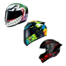 Casco de Seguridad para Motociclista Certificado Para Hombre o Mujer con Vicera Integral Retractil - Multicolor - Ver 2